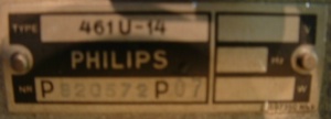 Typeplaatje Philips 461U-14